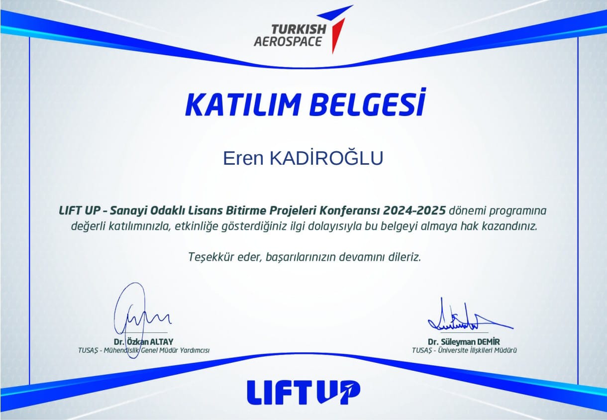 LIFT UP Katılım Sertifikası
